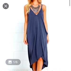Lulus, high-low, cross-cross back, midi dress size M